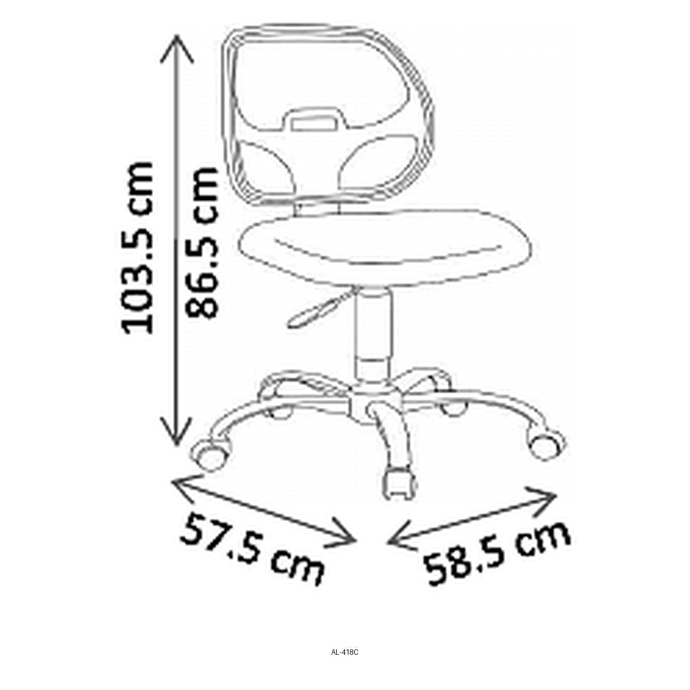 Silla de Oficina Operativa - VERSA ALTUS MACRO - Estructura Aluminio - Asiento Tapizado y Respaldo en Malla y Estrella 5 Puntas Aluminio Pulido - AL-418C - VERSA - NOGAL BEAT - Silla Operativa
