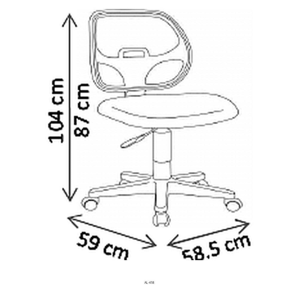 Silla de Oficina Operativa - VERSA ALTUS MACRO - Estructura Aluminio - Asiento Tapizado y Respaldo en Malla y Estrella 5 Puntas Nylon Negro - AL-418 - VERSA - NOGAL BEAT - Silla Operativa