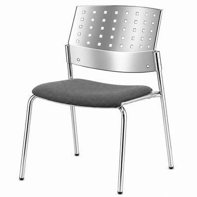 Silla de Oficina para Recepción Asiento Tapizado - LABENZE ARETA 1106-00223 - Varios Colores - Patas Tubular Cromado