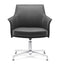 Silla de visita TECHNO DREAM con base de cuatro puntas en aluminio pulido y asiento tapizado.