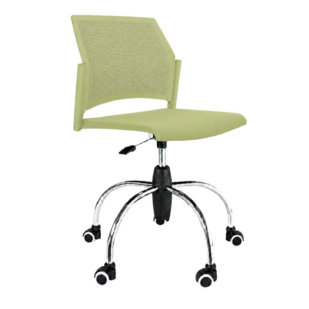 Silla de Oficina Respaldo Multiperforado - LABENZE REPLAY 101-0620G - Varios Colores - Giratoria sin Brazos y Patas Tubular Pintado Cromo - 101-0620G - Labenze - NOGAL BEAT - Silla Secretarial
