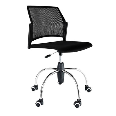 Silla de Oficina Respaldo Multiperforado - LABENZE REPLAY 101-0620G - Varios Colores - Giratoria sin Brazos y Patas Tubular Pintado Cromo - 101-0620G - Labenze - NOGAL BEAT - Silla Secretarial