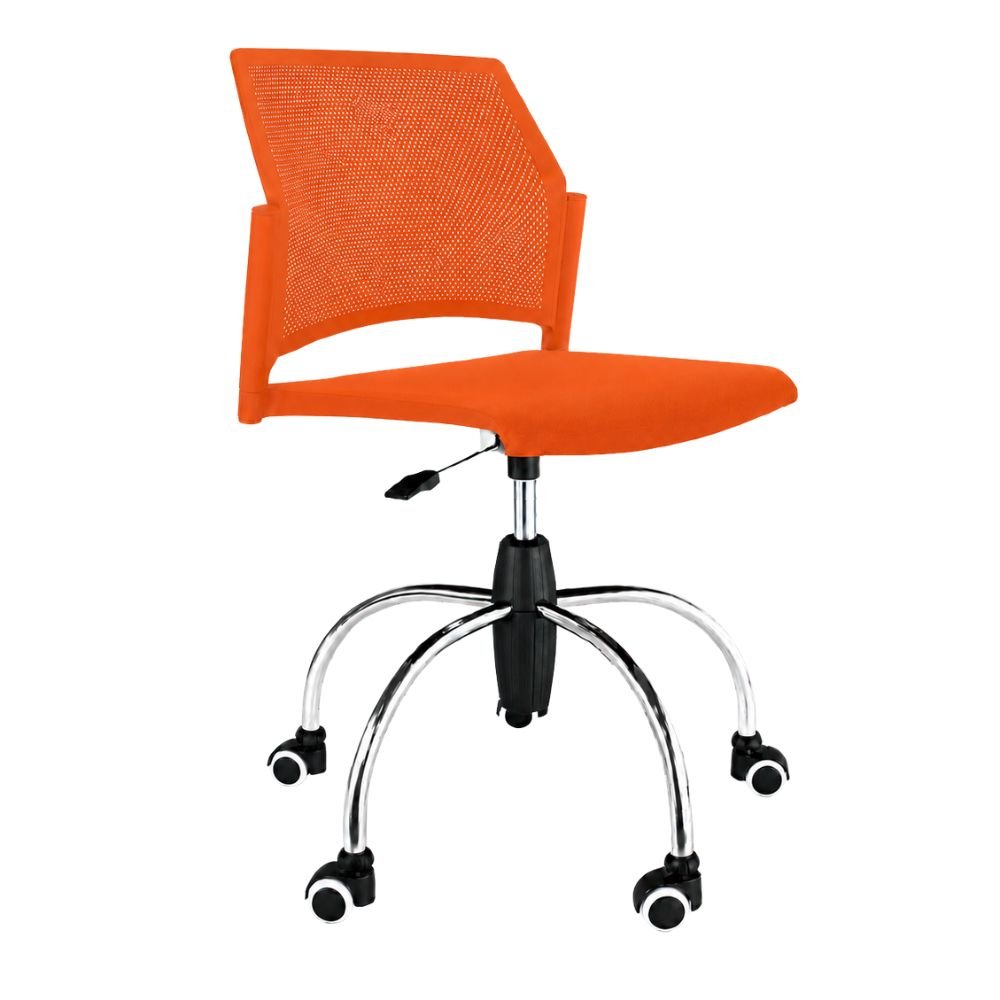 Silla de Oficina Respaldo Multiperforado - LABENZE REPLAY 101-0620G - Varios Colores - Giratoria sin Brazos y Patas Tubular Pintado Cromo - 101-0620G - Labenze - NOGAL BEAT - Silla Secretarial