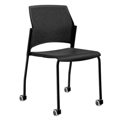 Silla de Oficina Respaldo Multiperforado - LABENZE REPLAY 106-0600R - Varios Colores - Tubular Negro y Apilable