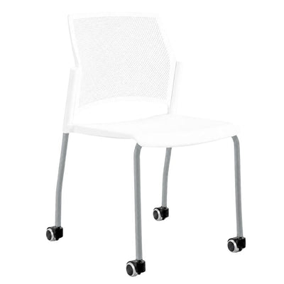 Silla de Oficina Respaldo Multiperforado - LABENZE REPLAY 106-0610r - Varios Colores - Patas Tubular Gris sin Brazos
