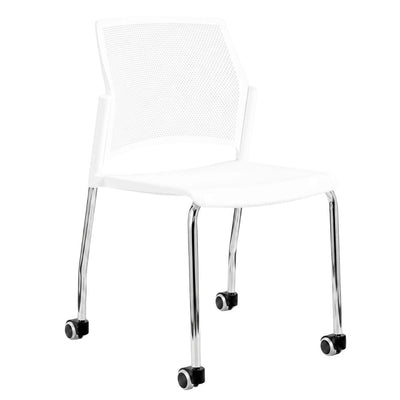Silla de Oficina Respaldo Multiperforado - LABENZE REPLAY 106-0620r - Varios Colores - Patas Tubular Cromo sin Brazos - 106-0620R - Labenze - NOGAL BEAT - Silla de Visita