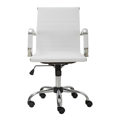 Silla de Oficina Secretarial - ALBAR GA - 002 BL - Blanco - Asiento y Respaldo Tapizado - GA-002 BL - ALBAR - NOGAL BEAT - Sillas de Oficina