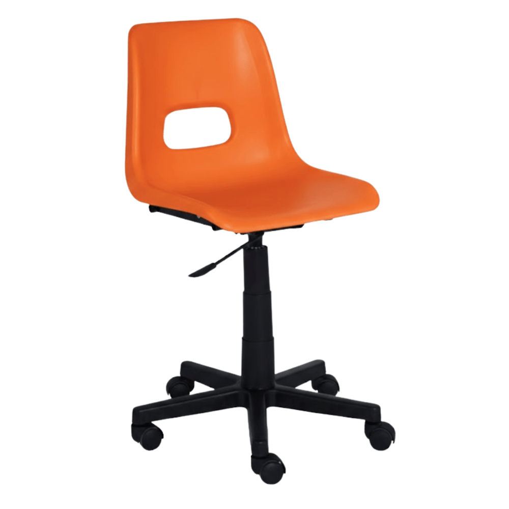 Silla secretarial Albar PL-19 B con asiento de polipropileno de una pieza, base de nylon y pistón cajero