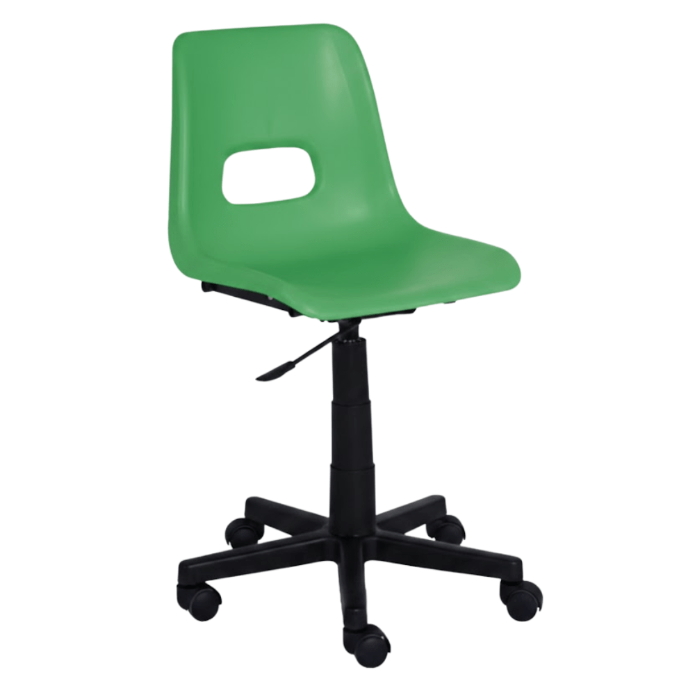 Silla secretarial Albar PL-19 B con asiento de polipropileno de una pieza, base de nylon y pistón cajero
