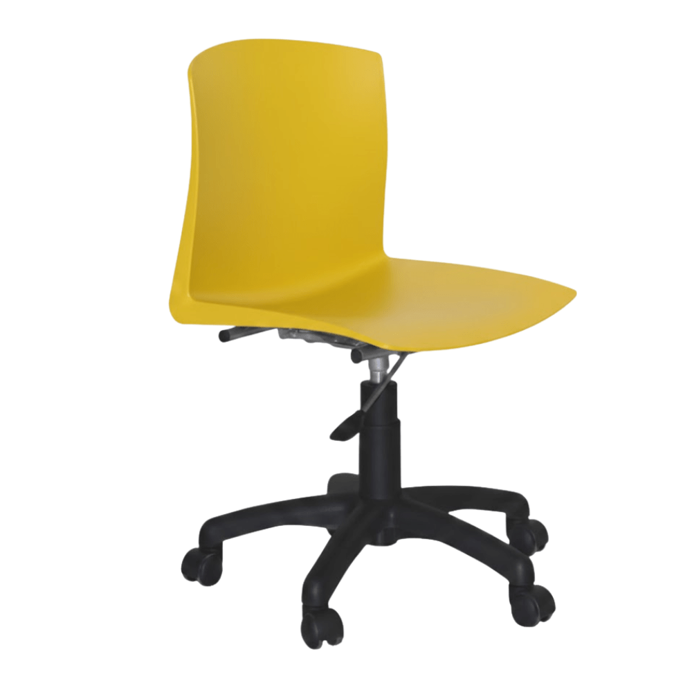 Silla de oficina secretarial Albar PL-21 en polipropileno de una sola pieza con base de nylon de 5 puntas