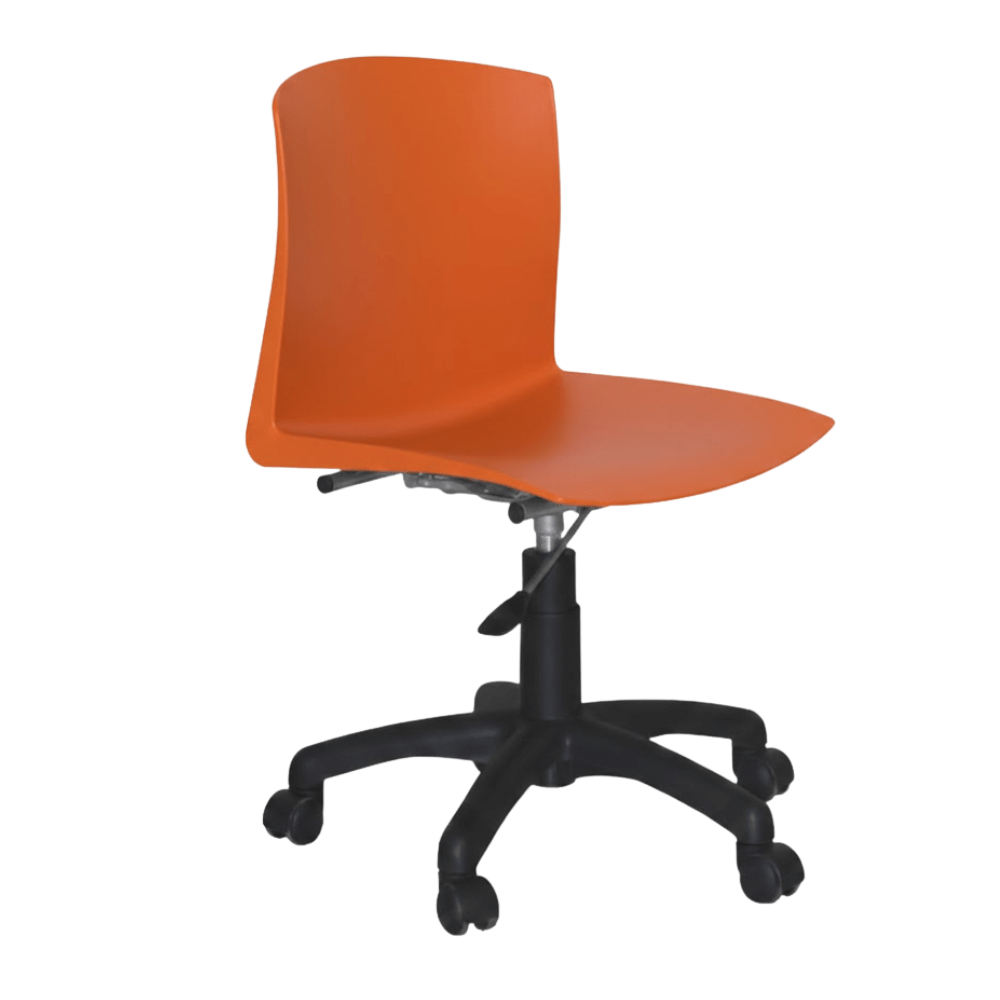 Silla de oficina secretarial Albar PL-21 en polipropileno de una sola pieza con base de nylon de 5 puntas