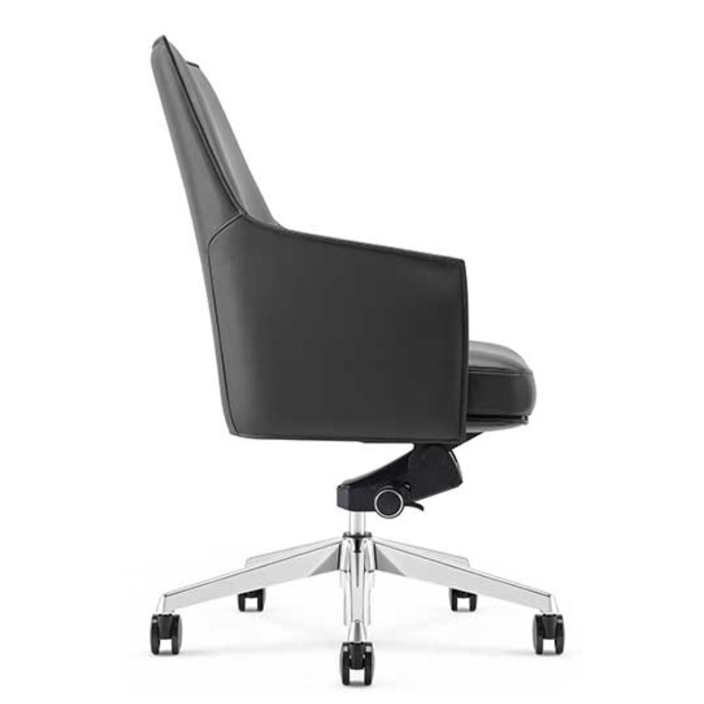 Silla de oficina secretarial Techno Dream de respaldo bajo tapizado con base de 5 puntas en aluminio pulido