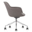 Silla secretarial Techno Hub tapizada con rodajas y base de aluminio pulido de 5 puntas