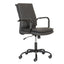 Silla secretarial Albar GA-005 con respaldo tapizado en vinil, brazos tubulares de acero y base de metal.