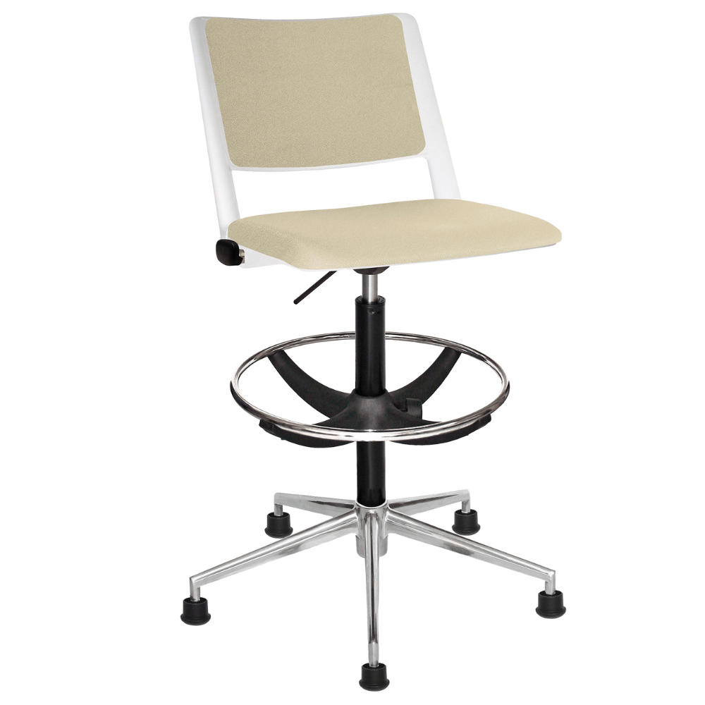 Silla secretarial ergonómica OFFIHO REVOLUTION OHS-88AL con asiento y respaldo tapizados y base de aluminio pulido
