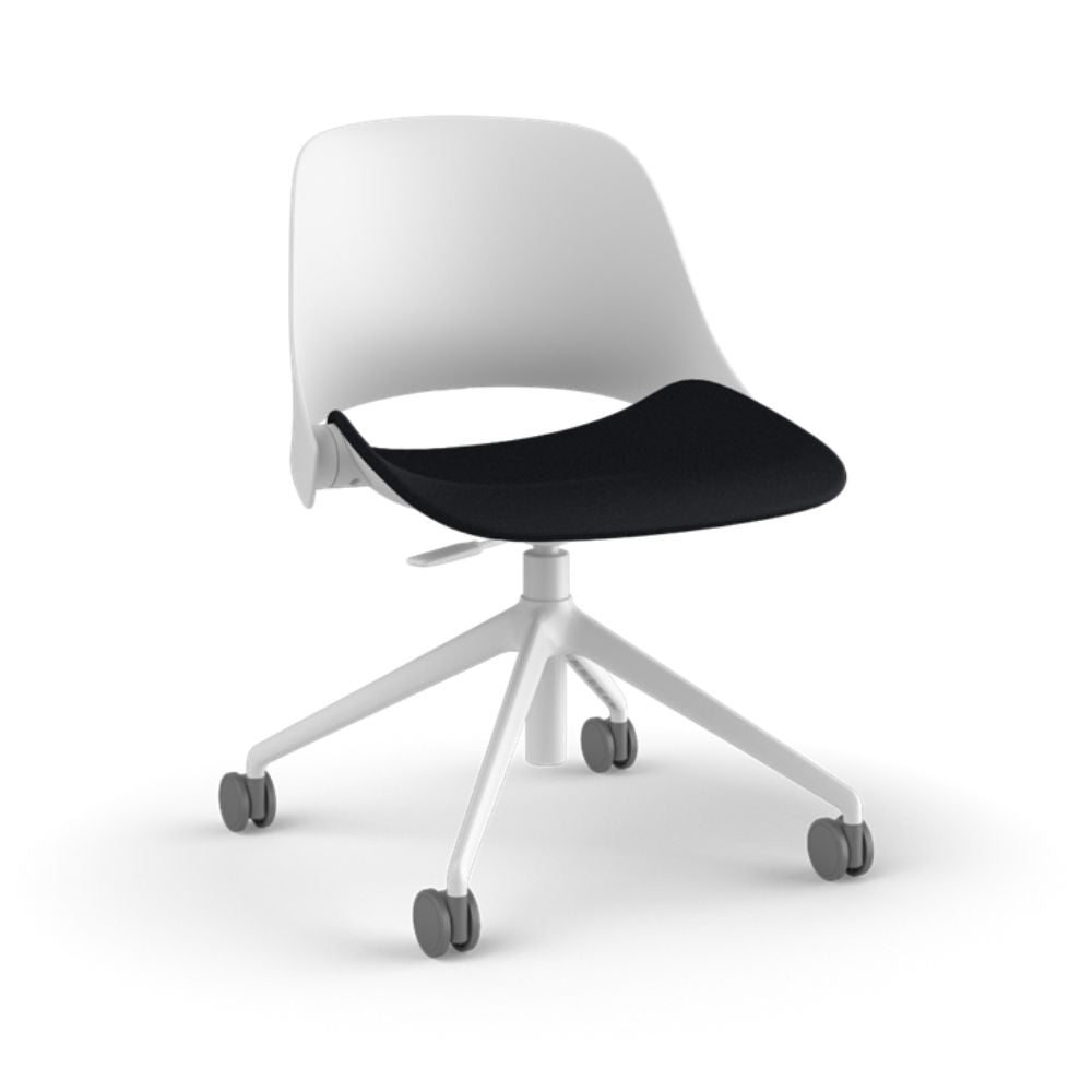 Silla de oficina secretarial Humanscale Trea con asiento tapizado y mecanismo reclinable de aluminio