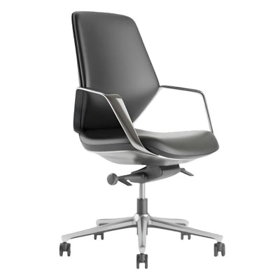 Silla secretarial Nogal Beat Stark Medio con asiento y respaldo tapizados en vinil.