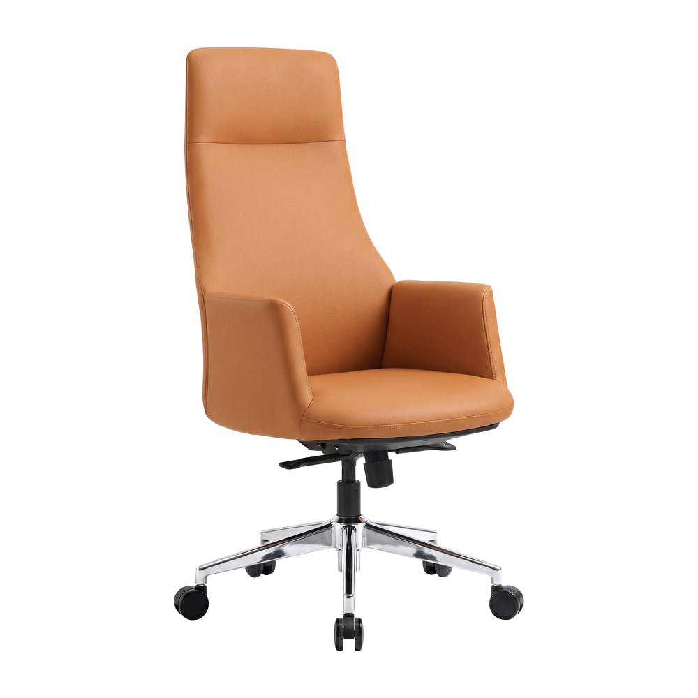 Silla de Oficina Secretarial para Área Administrativa - ZUO CLEOPATRA - Varios Colores - Asiento y Respaldo Tapizados en Piel - 111284 - Zuo - NOGAL BEAT - Silla Secretarial
