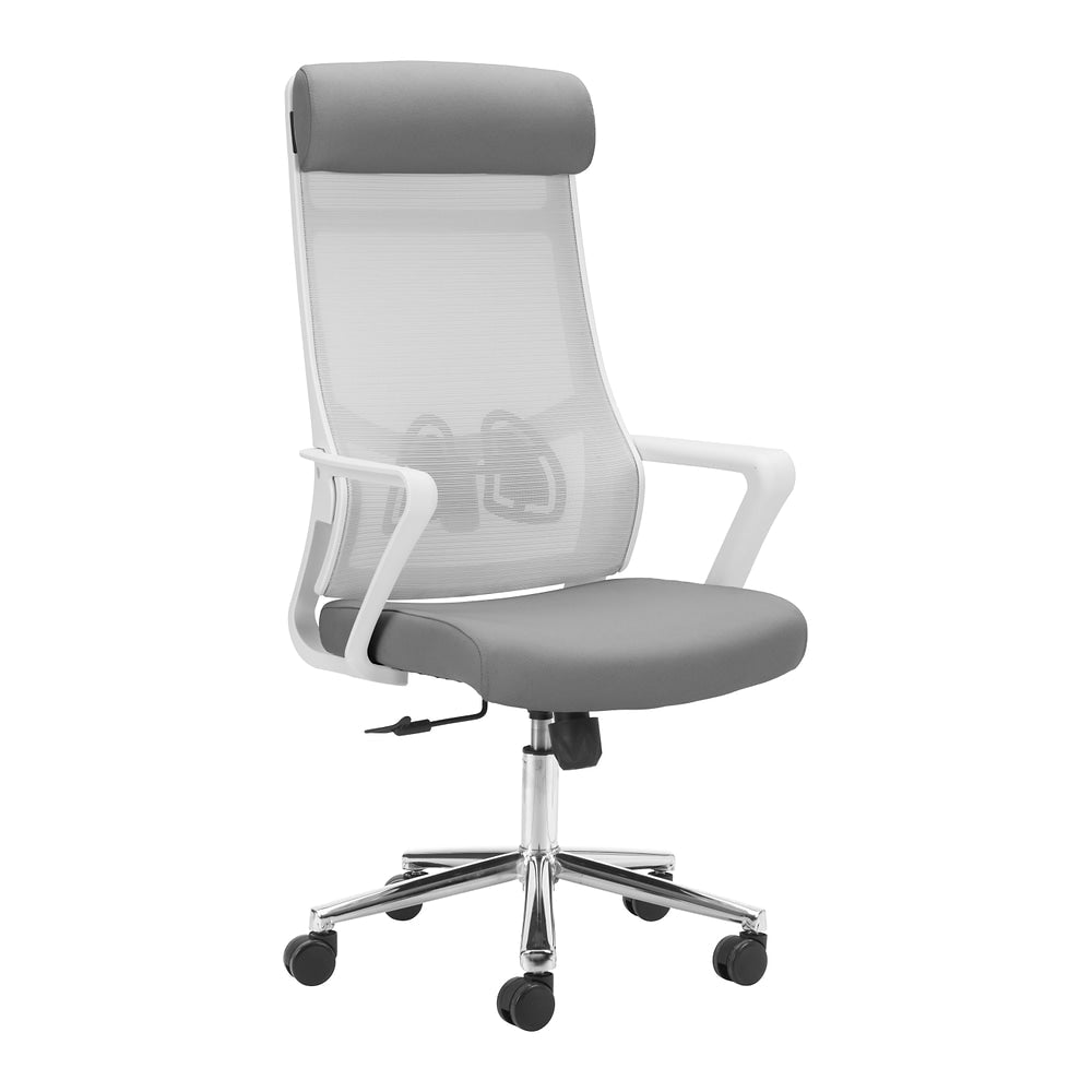 Silla de Oficina Secretarial para Centro de Cómputo - ZUO JETT - Gris Claro - Respaldo en Malla y Asiento Tapizado - 110841 - Zuo - NOGAL BEAT - Silla Secretarial