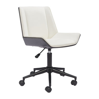 Silla de Oficina Secretarial para Centro de Cómputo - ZUO MAKER - Varios Colores - Asiento y Respaldo Tapizados en Piel Sintética - 110566 - Zuo - NOGAL BEAT - Silla Secretarial
