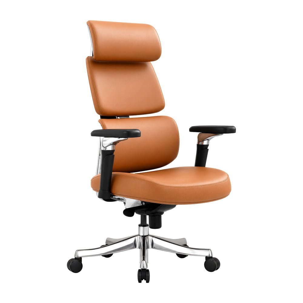 Silla de Oficina Secretarial para Home Office - ZUO PORTIA - Varios Colores - Asiento y Respaldo Tapizados en Piel - 111282 - Zuo - NOGAL BEAT - Silla Secretarial