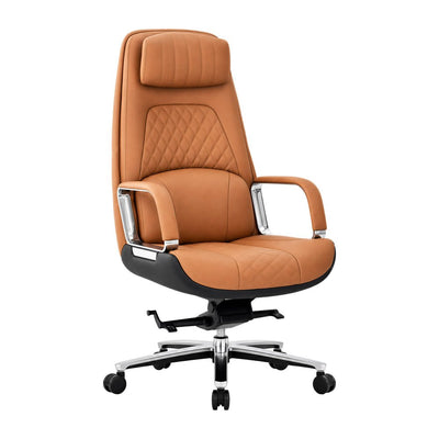 Silla de Oficina Secretarial para Recepción - ZUO CORDELIA - Varios Colores - Asiento y Respaldo Tapizados en Piel - 111280 - Zuo - NOGAL BEAT - Silla Secretarial