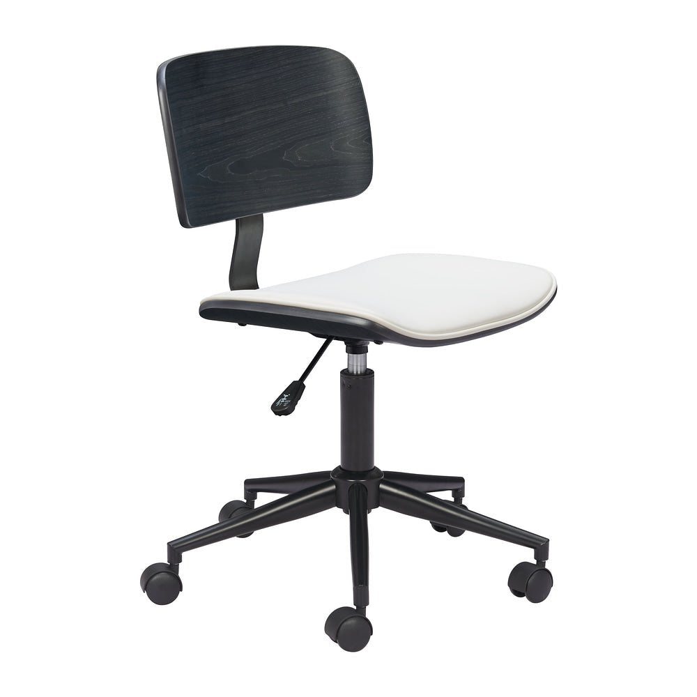 Silla de Oficina Secretarial para Recepción - ZUO DURAVEL - Varios Colores - Asiento y Respaldo Tapizados en Piel Sintética - 110563 - Zuo - NOGAL BEAT - Silla Secretarial