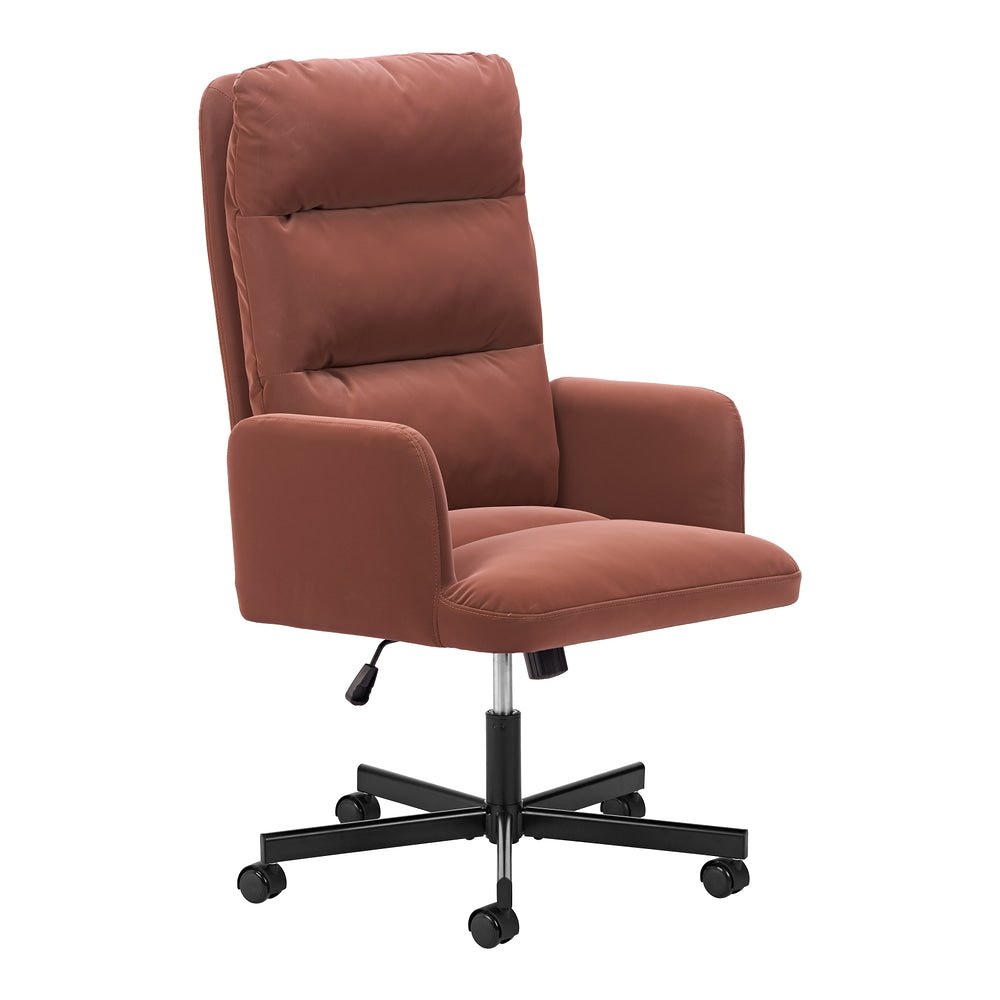 Silla de Oficina Secretarial para Recepción - ZUO SABLE - Varios Colores - Asiento y Respaldo Tapizados en Piel Sintética - 110909 - Zuo - NOGAL BEAT - Silla Secretarial