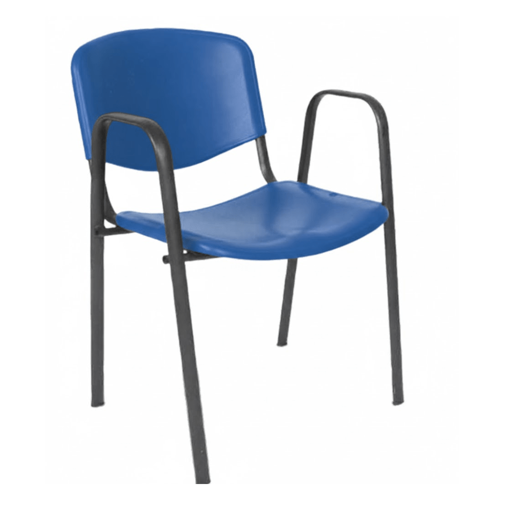 Silla de visita Albar A-150 estibable con asiento y respaldo de polipropileno y estructura tubular ovalada