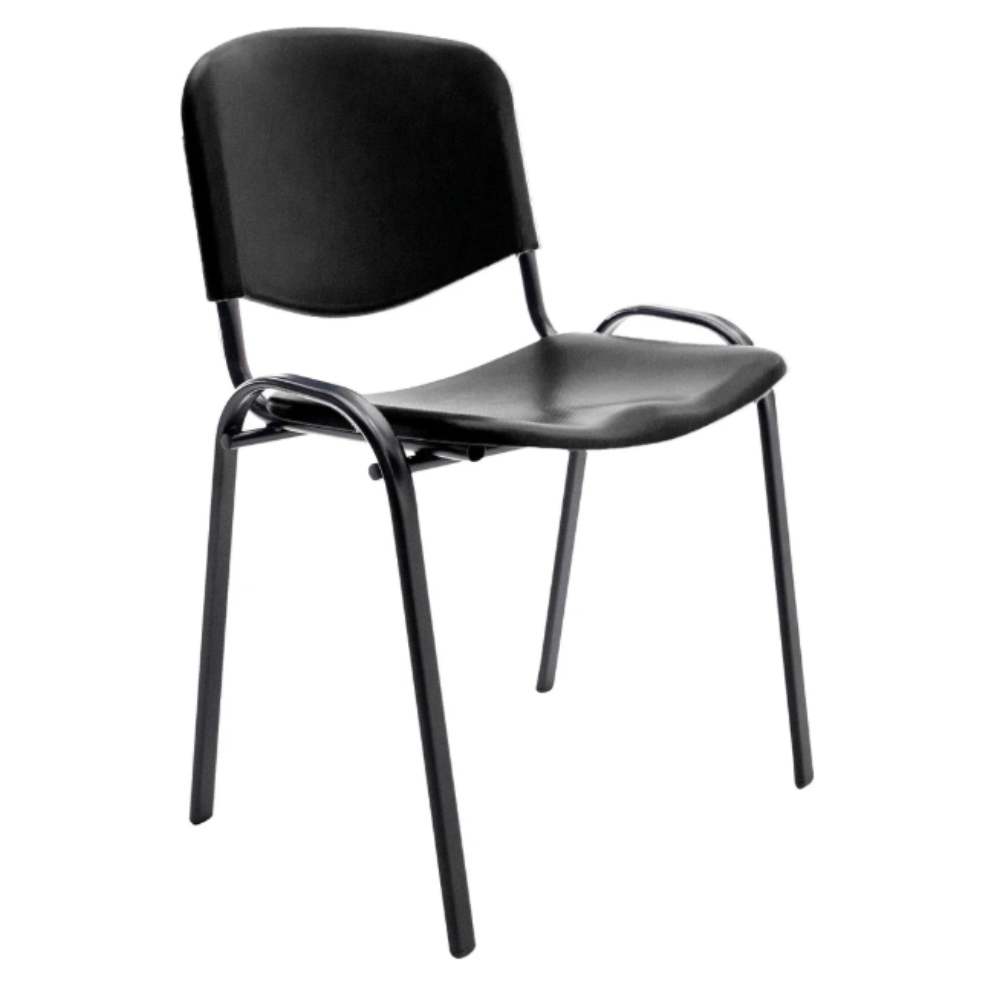 Silla de visita Albar LK-04 con asiento y respaldo en polipropileno sin tapiz sobre estructura tubular estibable