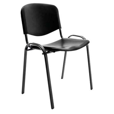 Silla de visita Albar LK-04 con asiento y respaldo en polipropileno sin tapiz sobre estructura tubular estibable