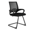 Silla de visita ALBAR LK-16 negra con base trineo cromada, respaldo en malla y brazos.