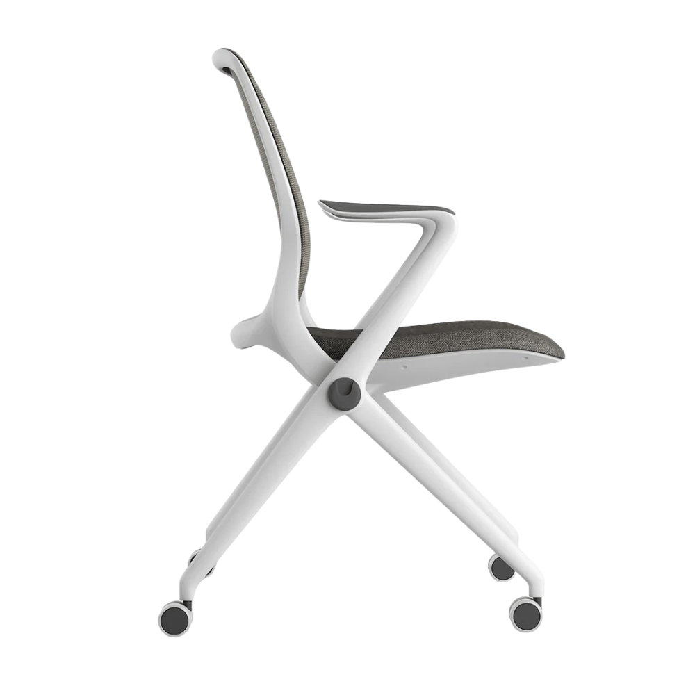 Silla de Oficina Visita Ergonómica - OFFIHO BLACK ARA OHV - 17 BLANCO - Asiento Tapizado y Respaldo en Malla - OHV-17 Blanco - OFFIHO - NOGAL BEAT - Sillas de Oficina