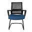 Silla de visita Gersa E-17553 negra con respaldo en malla, asiento tapizado, brazos fijos y base trineo metálica
