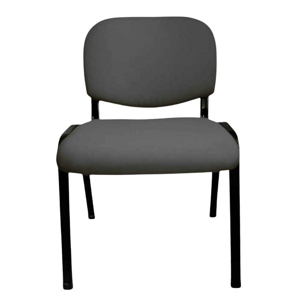 Silla de visita GERSA E-35050-2 con estructura metálica negra de pata delgada y tapizado en tela negra.