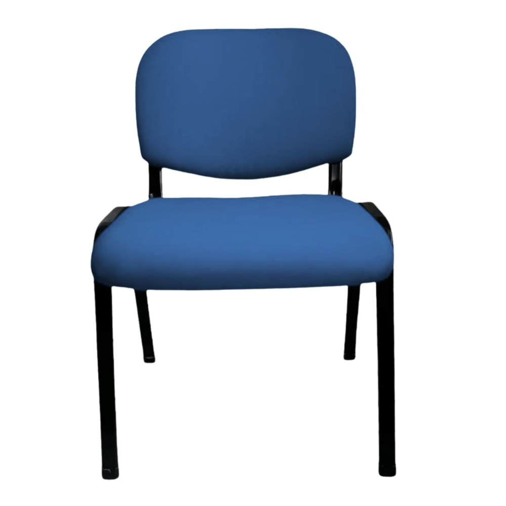 Silla de visita GERSA E-35050-2 con estructura metálica negra de pata delgada y tapizado en tela negra.