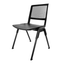 Silla de visita GERSA KITA E-50658 negra con respaldo de malla, asiento de plástico y base metálica