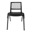 Silla de visita GERSA KITA E-50658 negra con respaldo de malla, asiento de plástico y base metálica