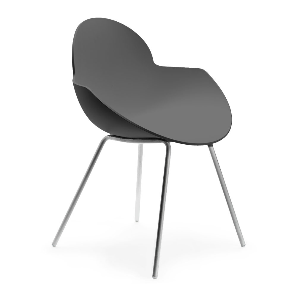 Silla de Oficina Visita - INFINITI COOKIE 4 PATAS - Varios Colores - Asiento y Respaldo en Polipropileno - Base Metálica