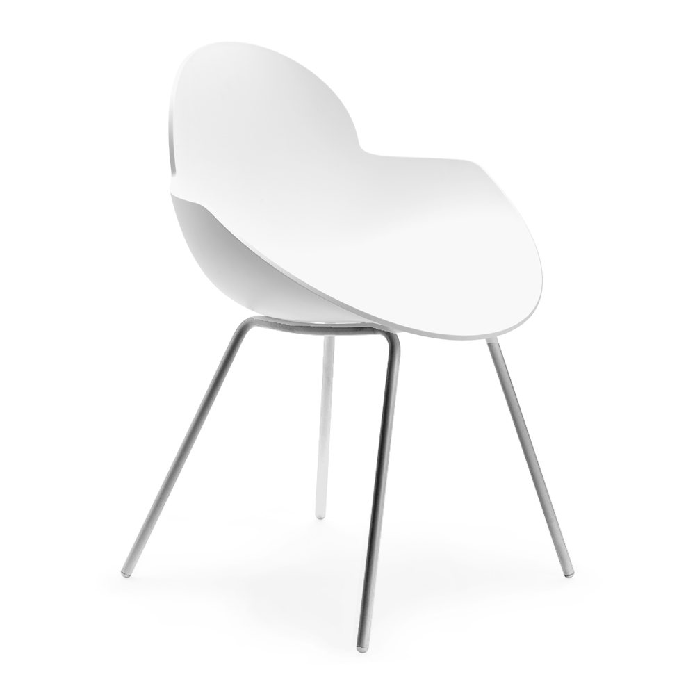 Silla de Oficina Visita - INFINITI COOKIE 4 PATAS - Varios Colores - Asiento y Respaldo en Polipropileno - Base Metálica