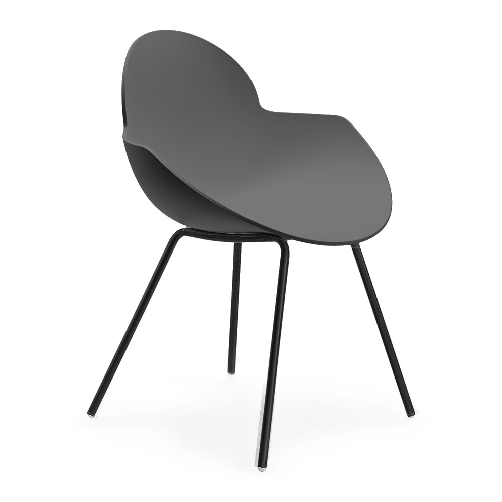 Silla de Oficina Visita - INFINITI COOKIE 4 PATAS - Varios Colores - Asiento y Respaldo en Polipropileno - Base Metálica