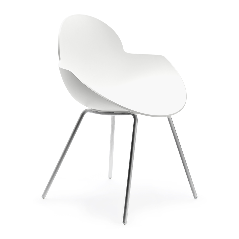 Silla de Oficina Visita - INFINITI COOKIE 4 PATAS - Varios Colores - Asiento y Respaldo en Polipropileno, Base Metálica