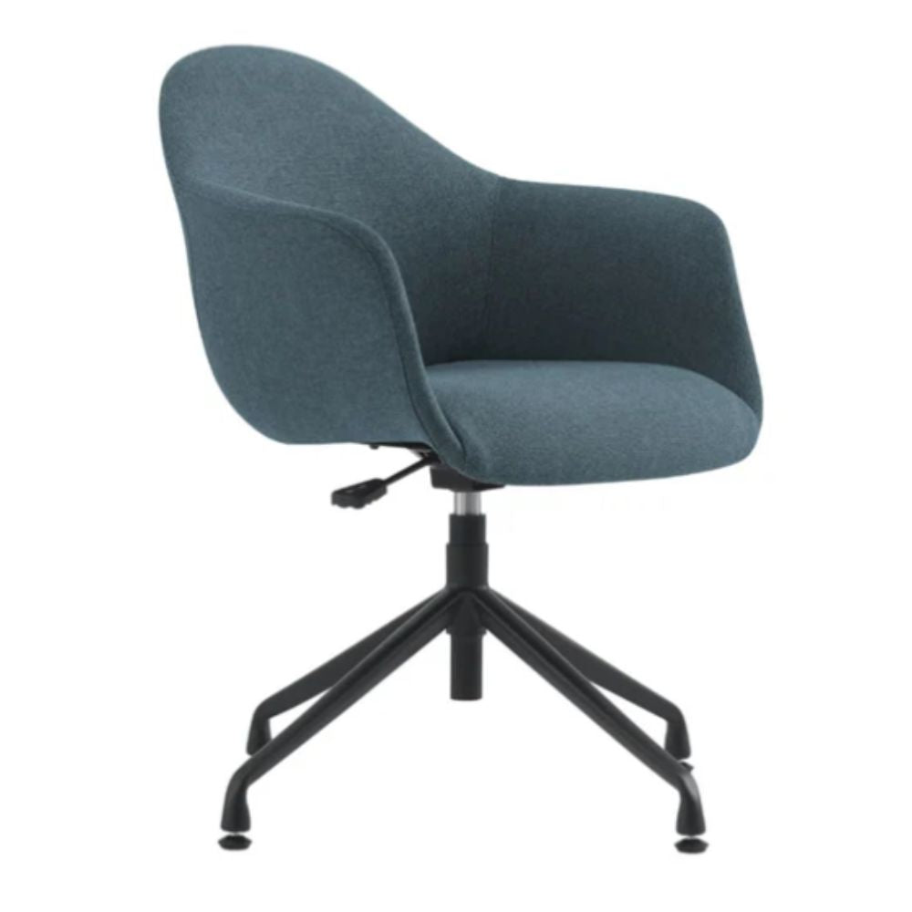 Silla de visita NOGAL BEAT ALESSIA con asiento y respaldo tapizados y base Spider de cuatro puntas