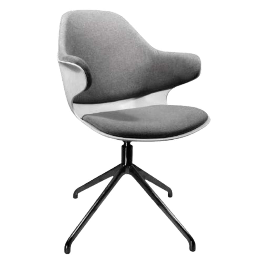 Silla de visita Nogal Beat MAP con asiento y respaldo tapizados sobre base spider de aluminio
