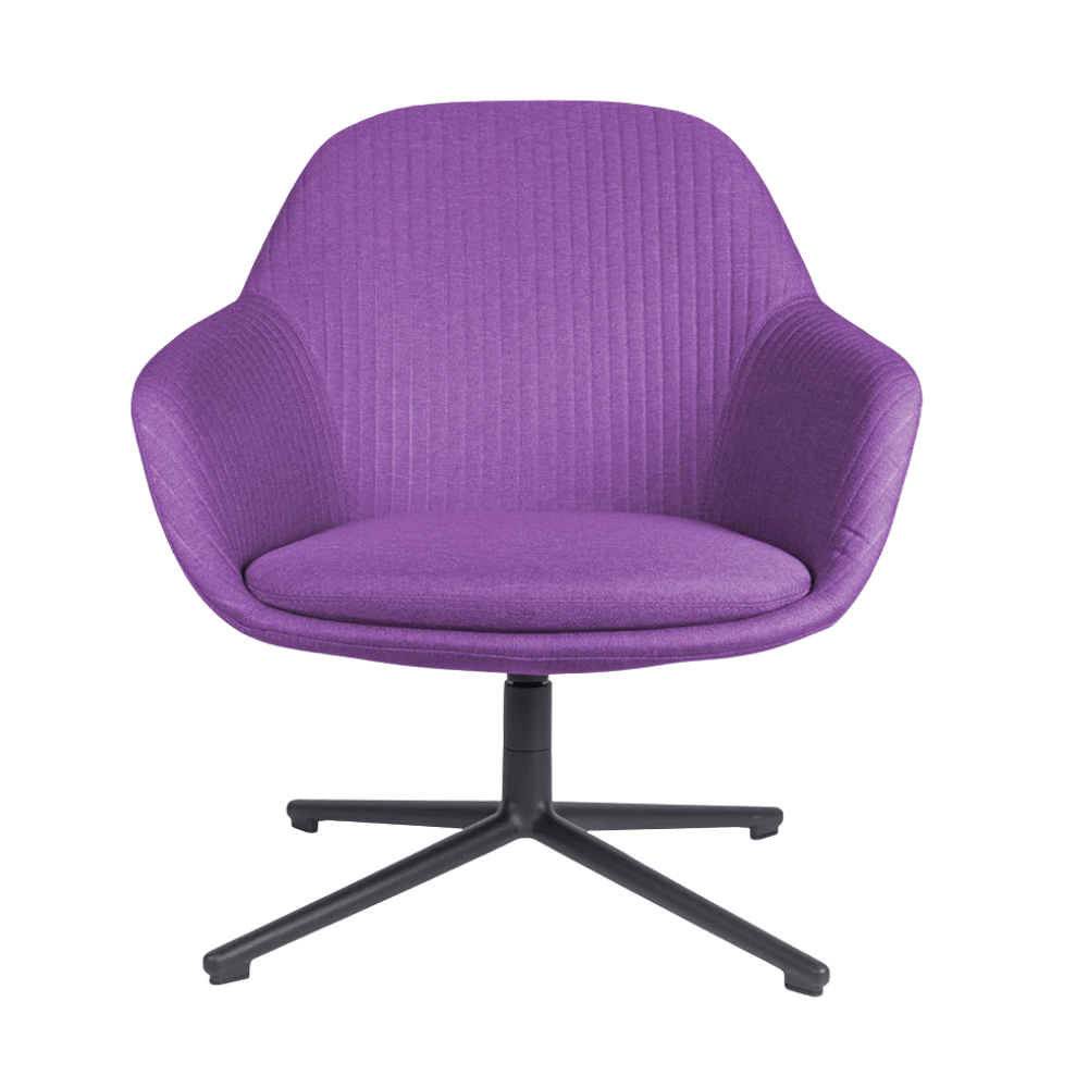 Silla de visita OFFIHO FABRIZIA OHV-128 estilo lounge tapizada con brazos y base estrella de cuatro puntas