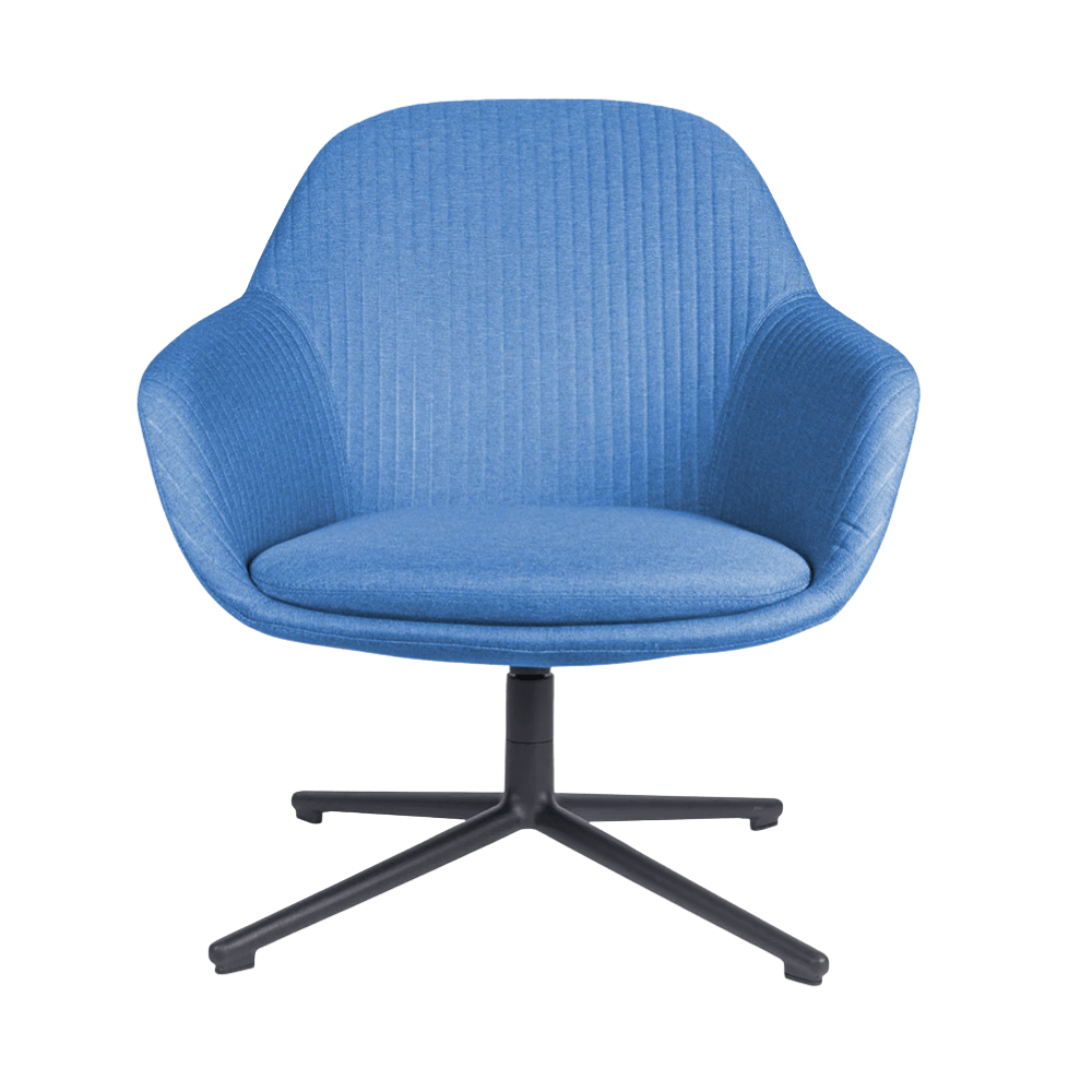 Silla de visita OFFIHO FABRIZIA OHV-128 estilo lounge tapizada con brazos y base estrella de cuatro puntas