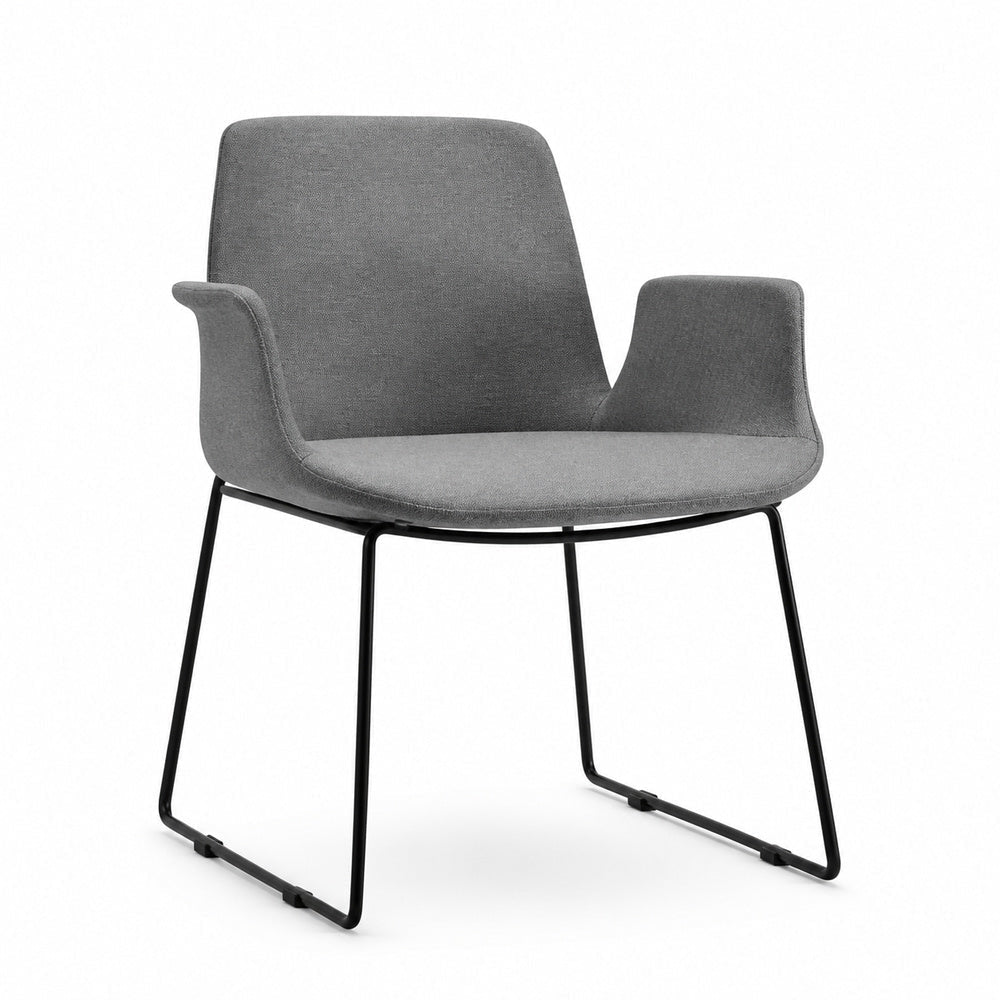 Silla de Oficina Visitante - VERSA OFFSET - Varios Colores - Tapizada con Espuma Inyectada y Moldeada y Base con Acabado en Pintura Epóxica - AL-3040 - VERSA - NOGAL BEAT - Silla de Visita