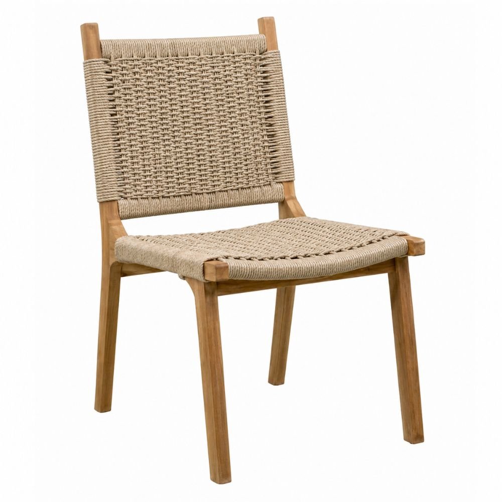 Silla de Terraza para Áreas de Estar - NOGAL BEAT ROXANE - Varios Colores - Madera Teca y Polyrattan Sin Antebrazo - SILLA ROXANE sin antebrazo Beige - CAMCO - NOGAL BEAT - Silla de Terraza