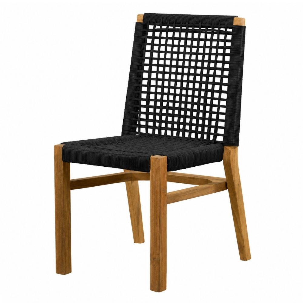 Silla de Terraza para Cafetería - NOGAL BEAT MARISOL - Varios Colores - Madera Teca y Polyrattan - SILLA MARISOL Negro - CAMCO - NOGAL BEAT - Silla de Terraza