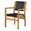 Silla de Terraza para Cafetería - NOGAL BEAT NETIZA - Varios Colores - Madera Teca y Polyrattan con Antebrazo - SILLA NETIZA con antebrazo Negro - CAMCO - NOGAL BEAT - Silla de Terraza